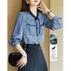 Women's Stand Collar Lyocell Denim Tencel Shirt