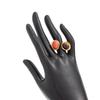 Vintage Inlaid Resin Acrylic Open Ring for Women Elegant Irregular Geometry Adjustable Knuckle Ring Daily Wear Jewelry