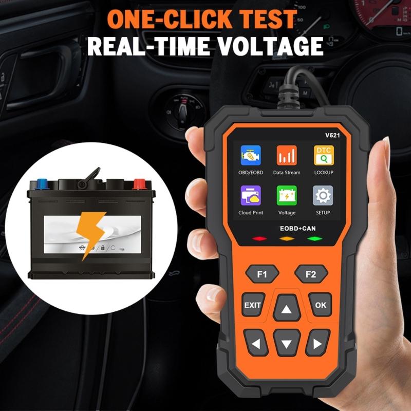 V521 Car Fault Code Scanners Diagnostic Tool, Clear Error Codes, Suitable for Quick Error Detection Trouble Code Erasing