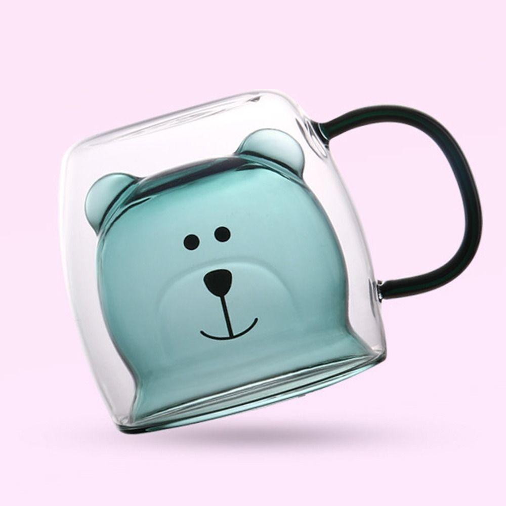 250ml Cute Bear Mugs Transparent Coffee Mug Personal Bear Tea Coffee Cup Home Furnishings