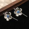 1 Pair of Vintage Hand Carved Flower Earrings, Women's Bohemian Style Daily Vacation Jewelry Accessories, Perfect Gift for Her