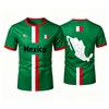 Magliette da Calcio Messico Moda Estiva Manica Corta Magliette Bandiera Messico Casual Ampie Top da Uomo Abbigliamento Bambino