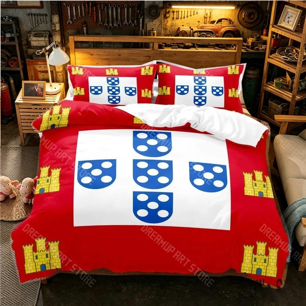 3D Printed Portugal Flag Bedding Set for Boys Girls Duvet Cover And Pillowcase Included Twin Queen King Full Single Double Sizes