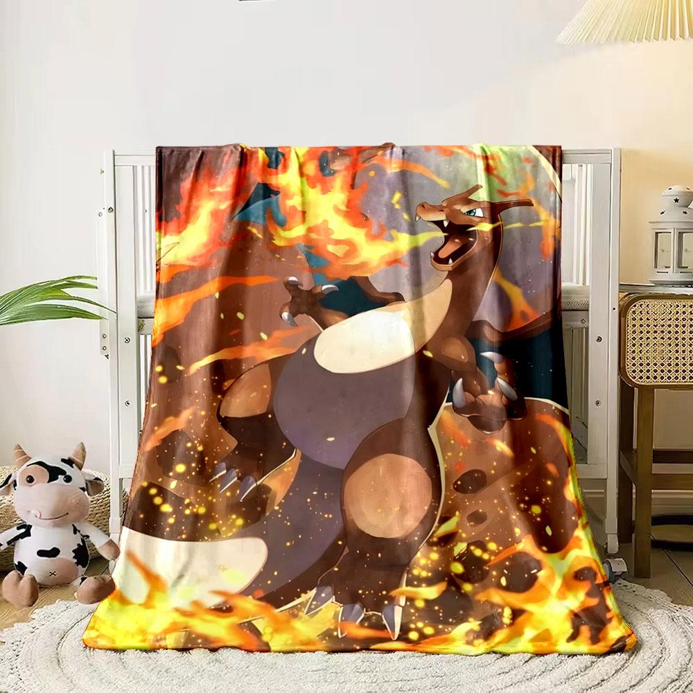 

A fiery dragon-like creature surrounded by flames in a vivid scene. for all seasons blanket lunch break throw gift 80cm x 120cm