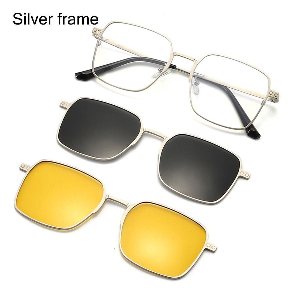 

Metal Computer Glasses Clips Magnetic Glasses 3 In 1 Glasses with Magnet Clip On Sunglasses Anti Blue Light Glasses