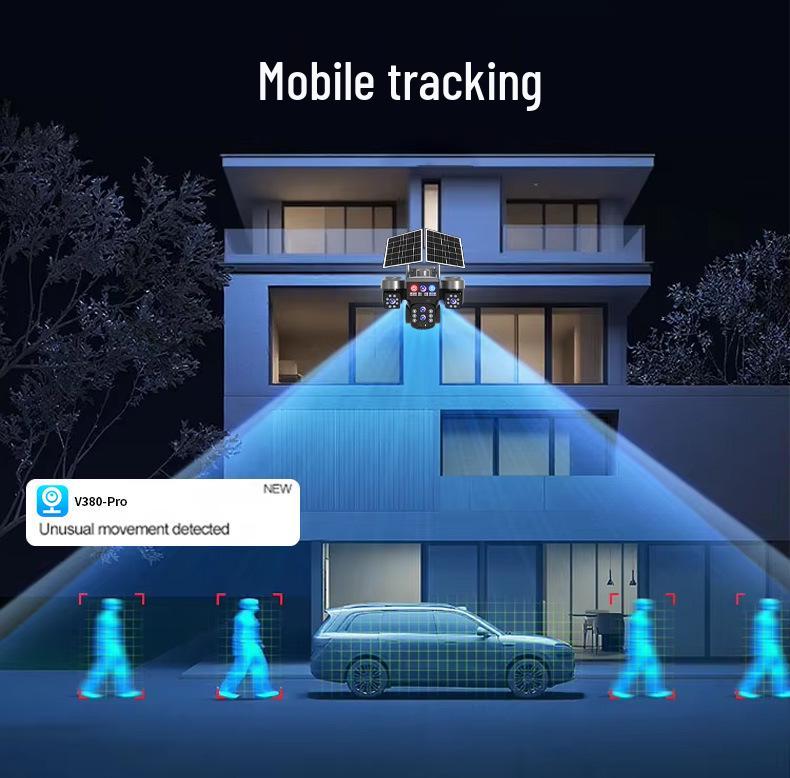 Dual-Lens Solar-Powered Surveillance & Zoom Camera