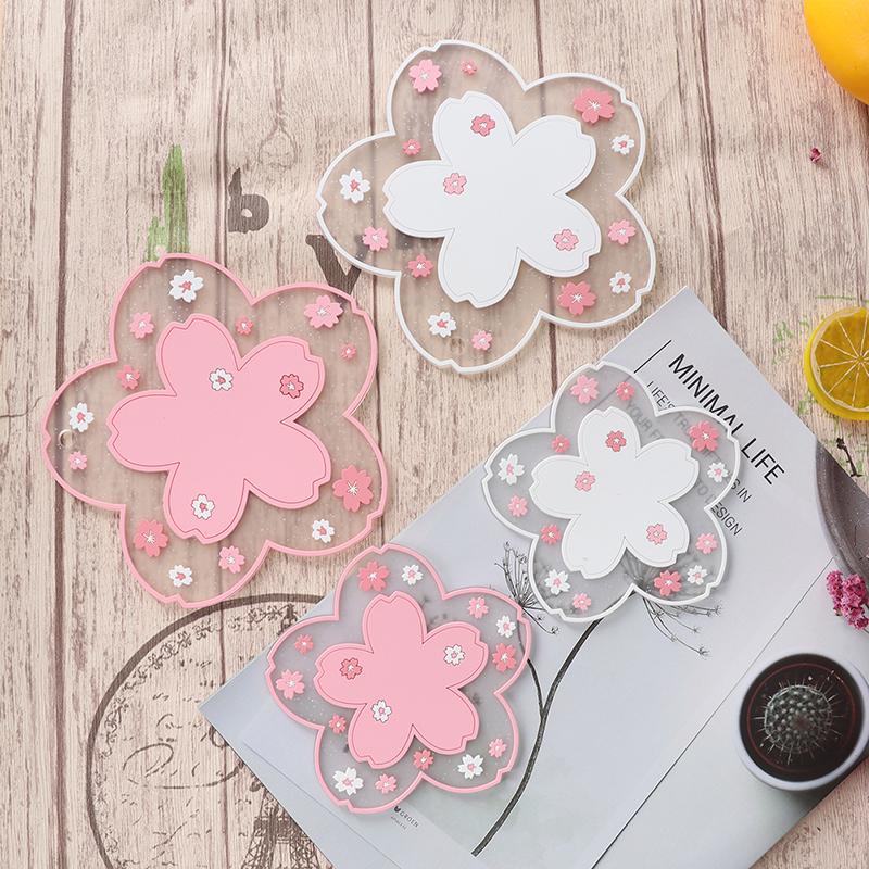 Cherry Blossom Heat Insulation Table Mat Family Office Anti-Skid Tea Cup Mat