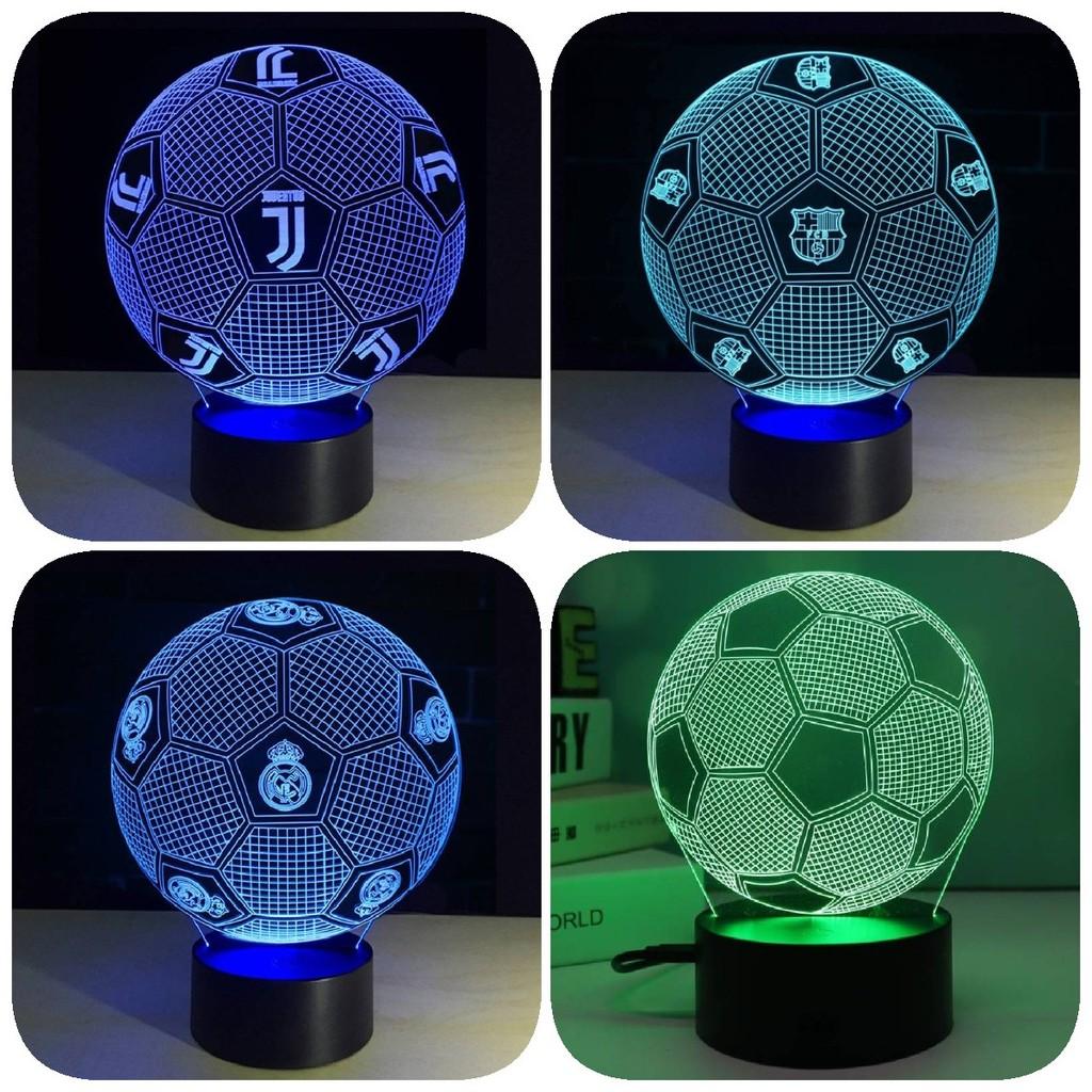 Night Led 3d Light Football Desk Lamp Illuminating Lights 7 Color Remote Gift