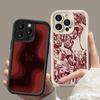 Trendy Butterfly Pattern Wine Red Shockproof Phone Case For IPhone 16 17 Air 13 15 14 12 11 Pro Max 15 Plus SE2 Soft TPU Cover