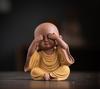 Ceramics Little monk Figurine small statue Creative home room office decorations Chinese specialty ornaments