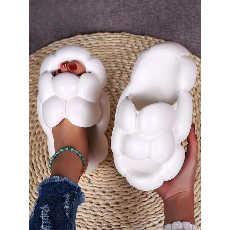 House Slipper Women Egg Cute Kawai Cloud Sandals Summer Flip Flops Beach Slides Home Casual Room Shoes Platform Flat Female Men