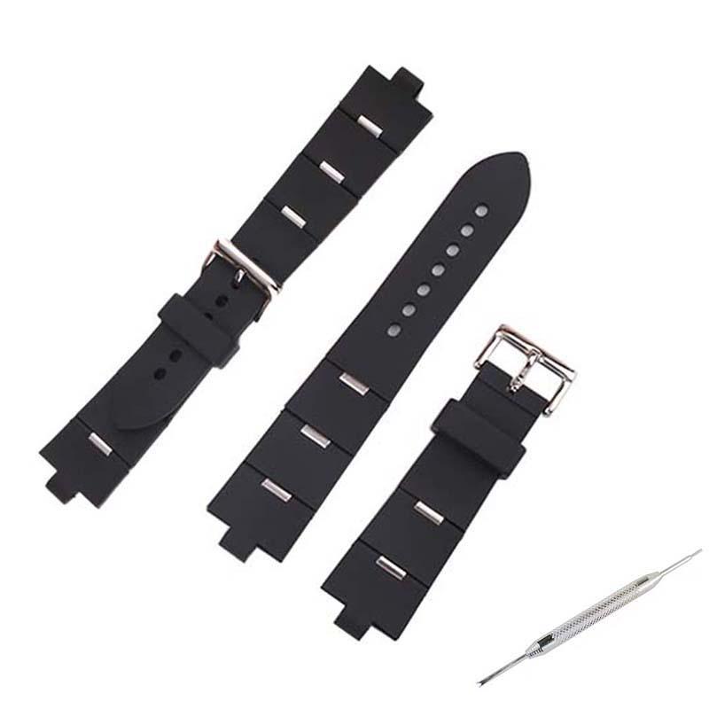 Waterproof Silicone Watch Strap with Buckle for 22-25mm, Unisex Outdoor Sports
