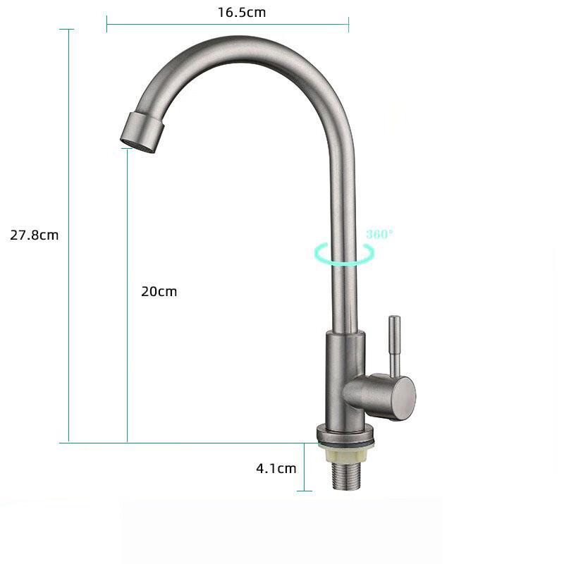 Stainless Steel Single Cold Kitchen Faucet