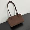 2025 New light luxury minimalist tote bag coffee retro suede commuter versatile shoulder underarm bag handbag women