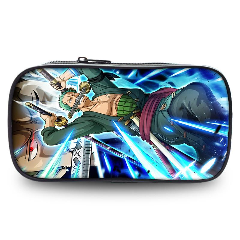 Stunning Polyester One Piece Pencil Case Featuring Zoro And Luffy For Students