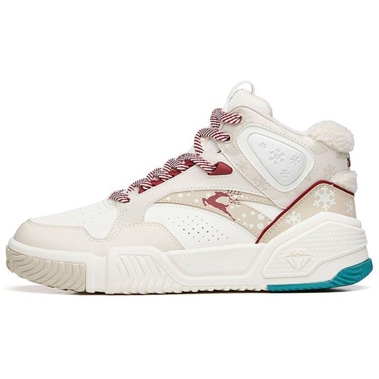Anta Flame Christmas Colorway Non-Slip Mid-Top Sneakers Men Sneakers White Gray 112238090R-4 42
