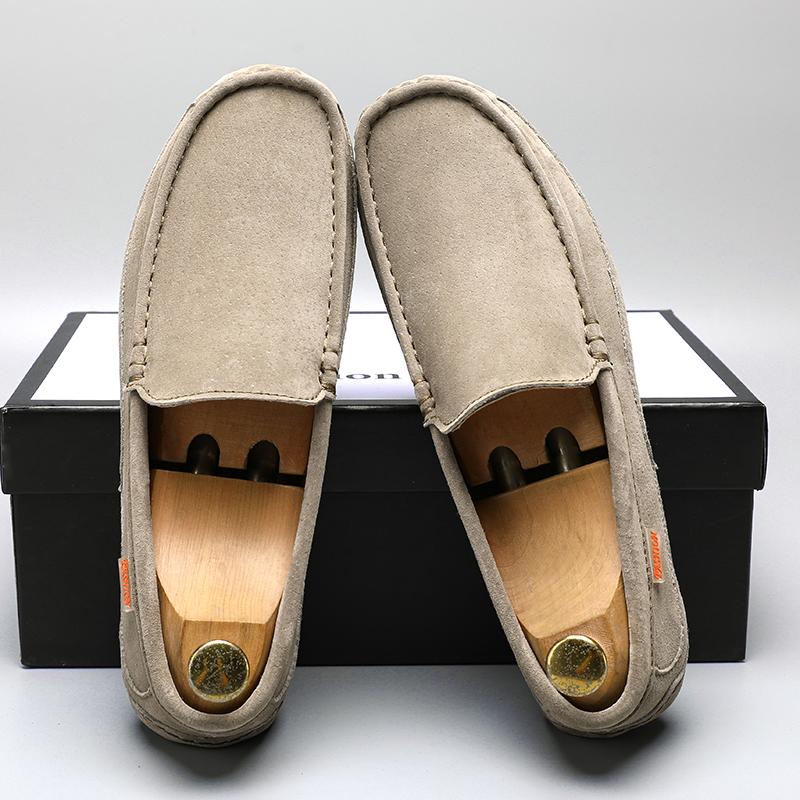 2026 Designer Penny Loafers Men Flats High Quality Soft Suede Leather Flat Shoes Male Casual Driving Shoes Slip On Moccasins