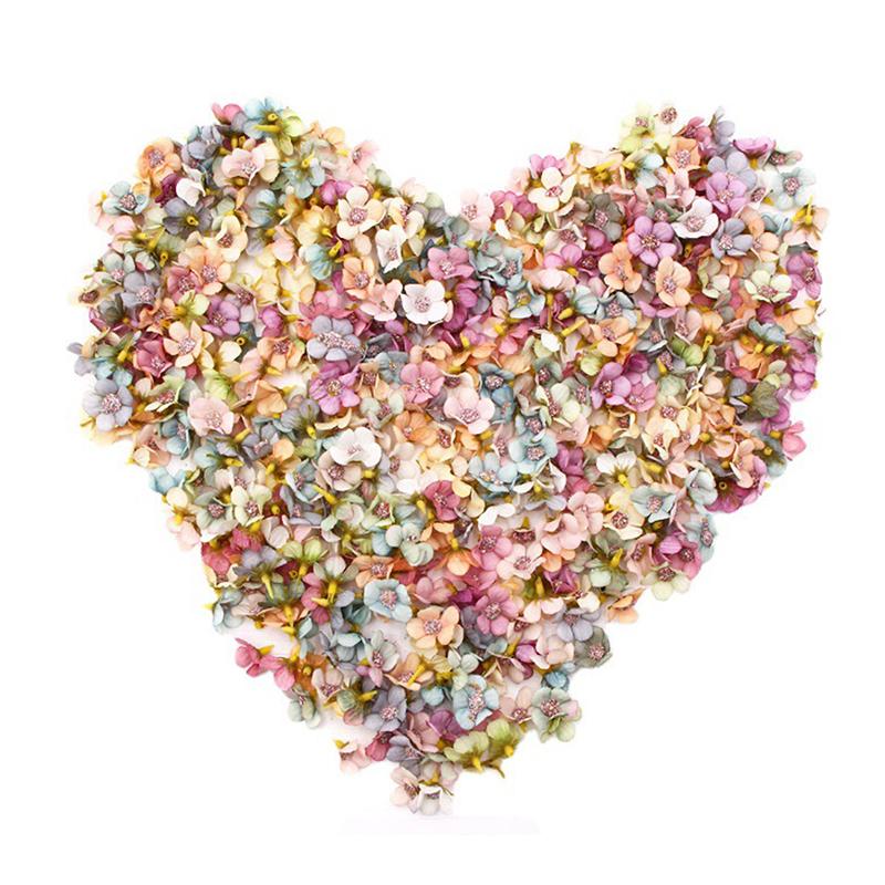 100Pcs 2Cm Multicolor Daisy Flower Head Mini Silk Artificial Flower For Weddin