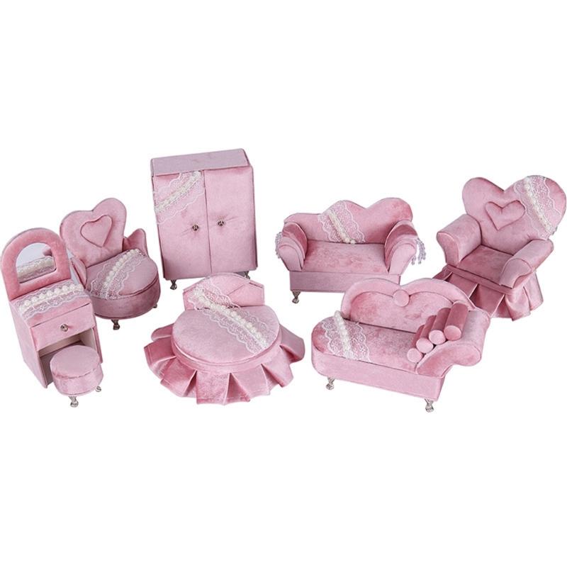 Openable Pink Furniture Jewelry Box Earrings Bracelet Ring Necklace Display Storage Cases Mini Armchair for Dollhouse