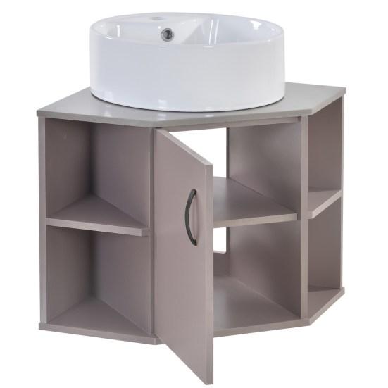 Washbasin Cabinet Strong Load Bearing Large Capacity Smooth Surface Waterproof Easy To Clean Space-saving MDF Bathroom Lavatory