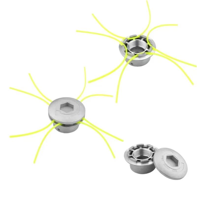 Universal Aluminum 1PCS Grass Trimmer Head with 4 Lines Brush Cutter Head Thread Nylon Grass Cutting Line Head for Lawn Mower