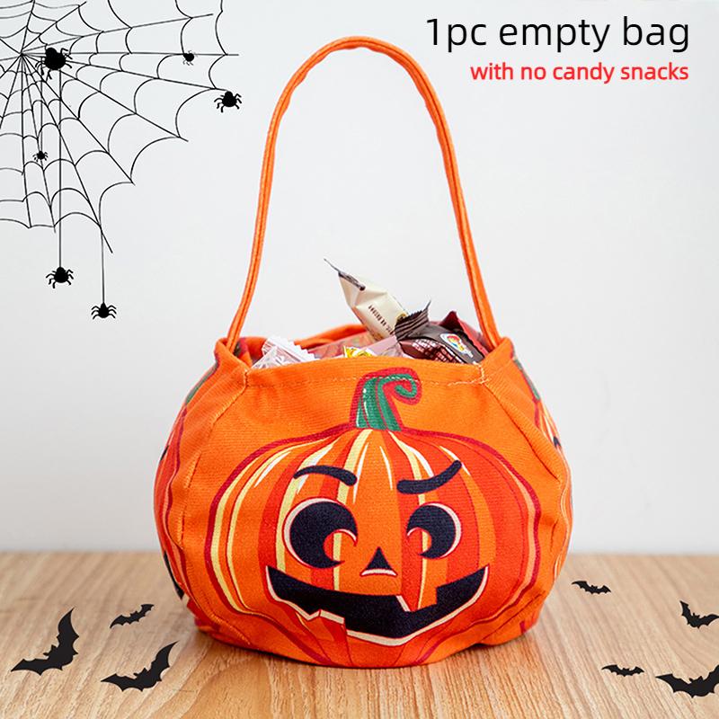 Halloween Pumpkin Candy Bag Stylish Non-Woven Portable Basket for Trick-or-Treating, Kids' Gift Packaging & Party Supplies