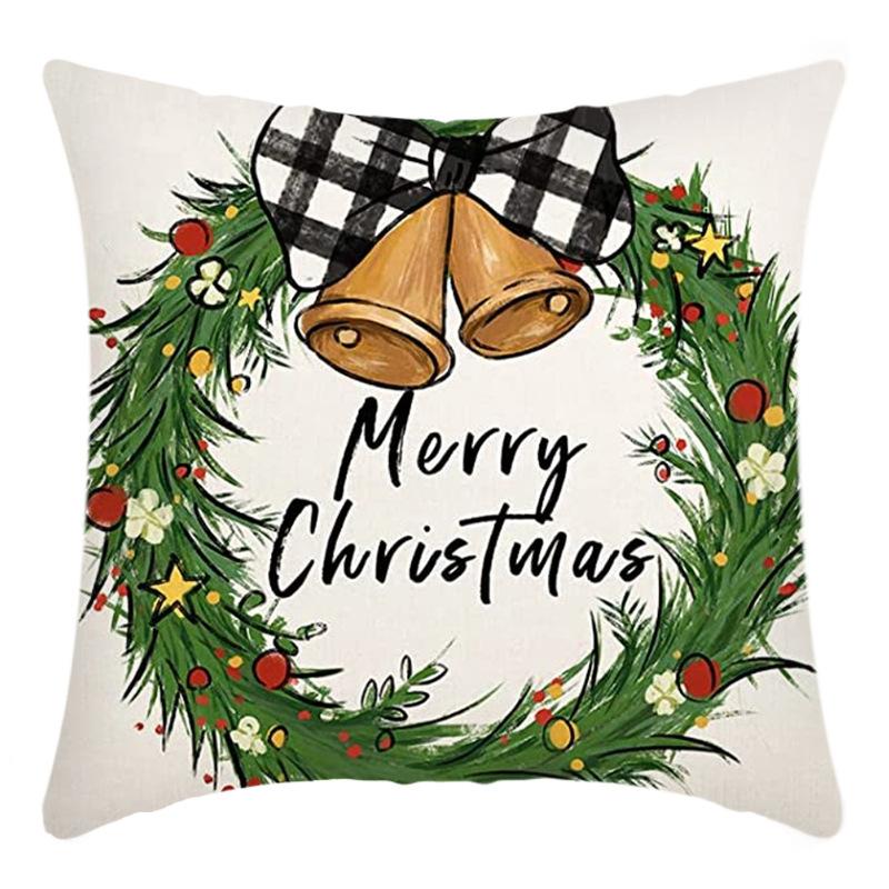 New Christmas Throw Pillow, Polyester Linen, Festive Dress Cushion, Bedroom Living Room Square Pillow, Cushion Pillow Case