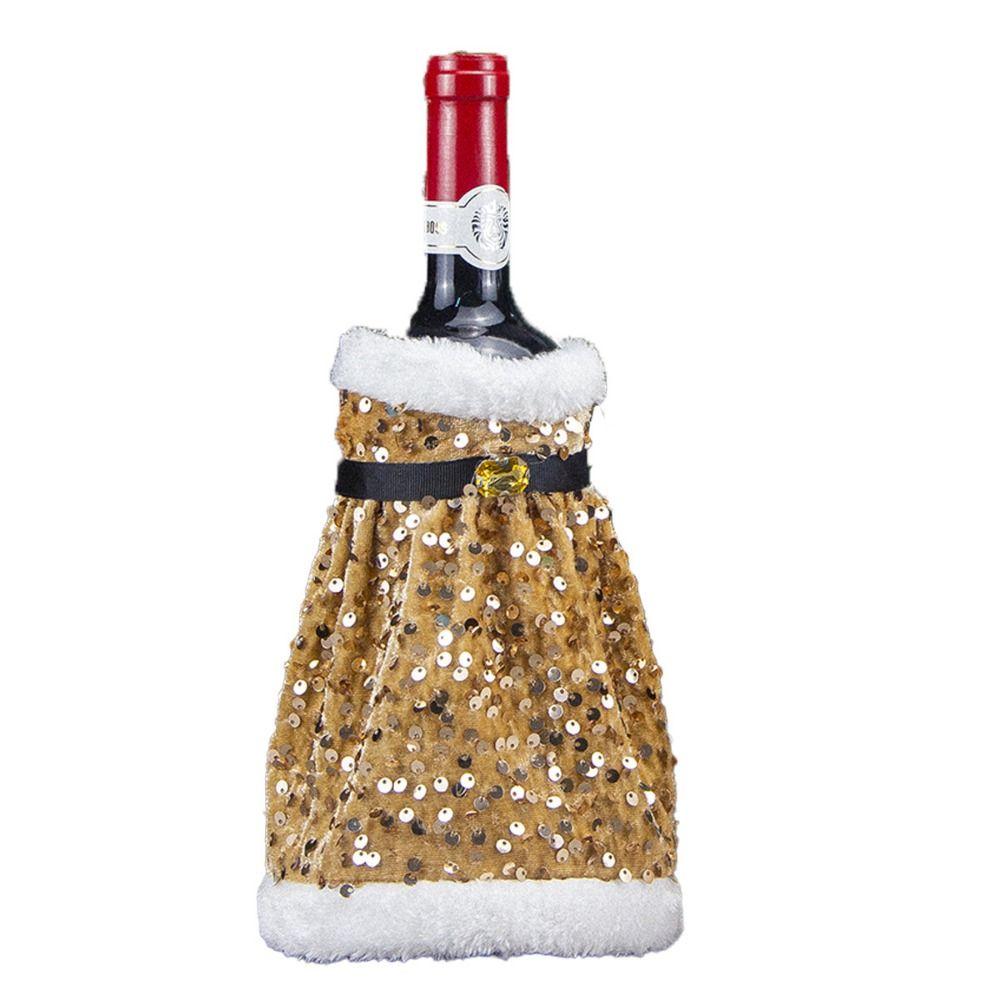 Portable Glitter Plush Wine Bottle Set Santa Claus Wine Pouch Gift Champagne Wine Bag  Party Favors