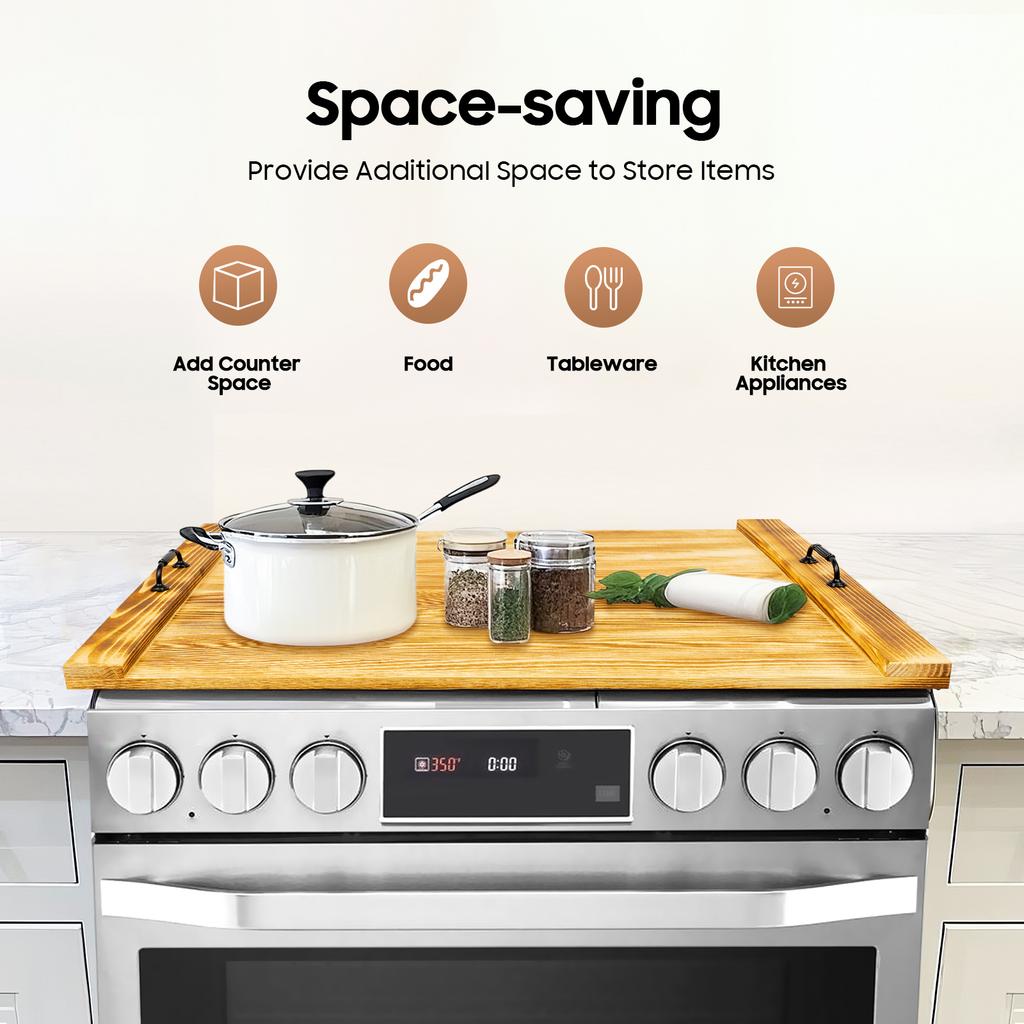 Pine Wood Stove Cover Top Extra Counter Space Kitchen Organizer Tray for Sink Protector Modern Design for Home Camping