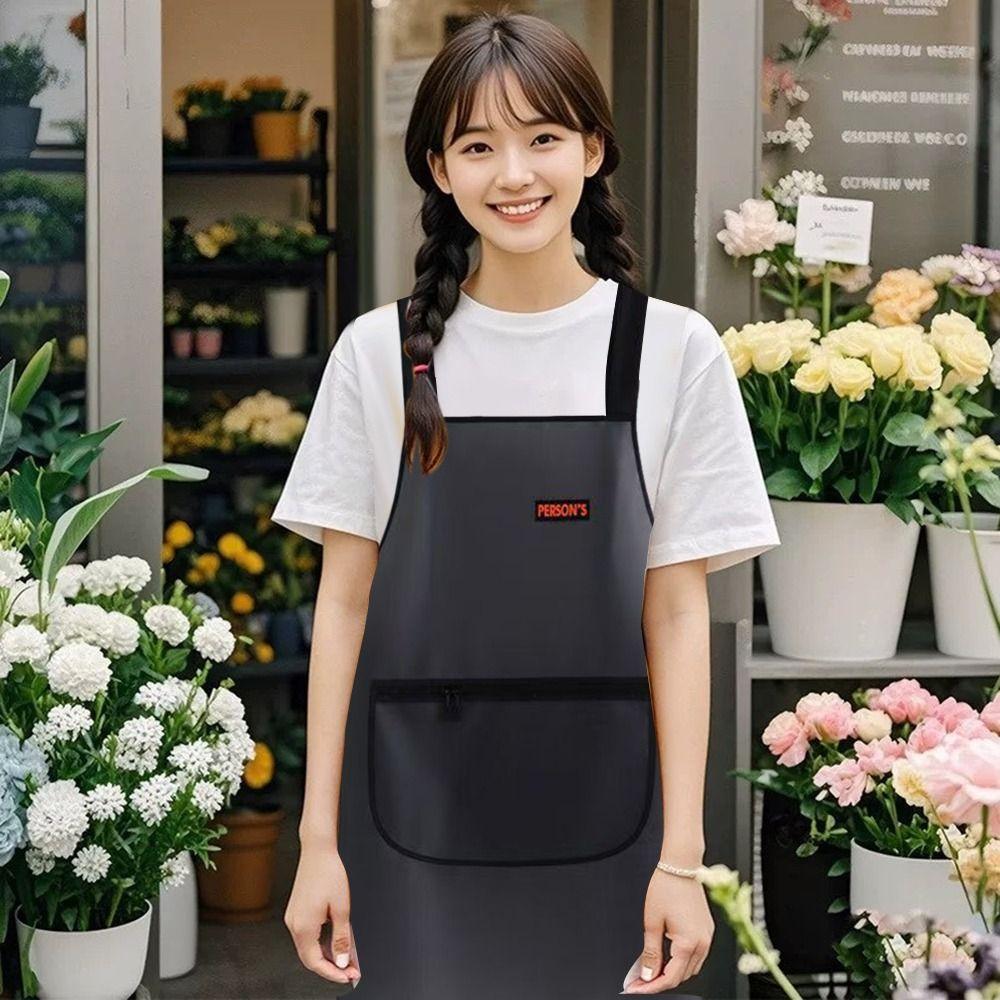 PU Kitchen Apron Waterproof Cleaning Aprons Thickened Work Apron  Unisex