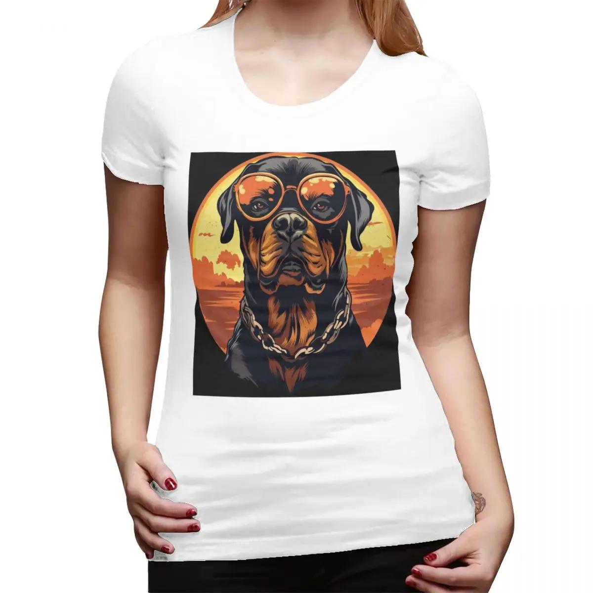 

Rottweiler Dog TShirt for Women Crew Neck Streetwear T Shirts Womens Tees Short Summer Clothes Tops S