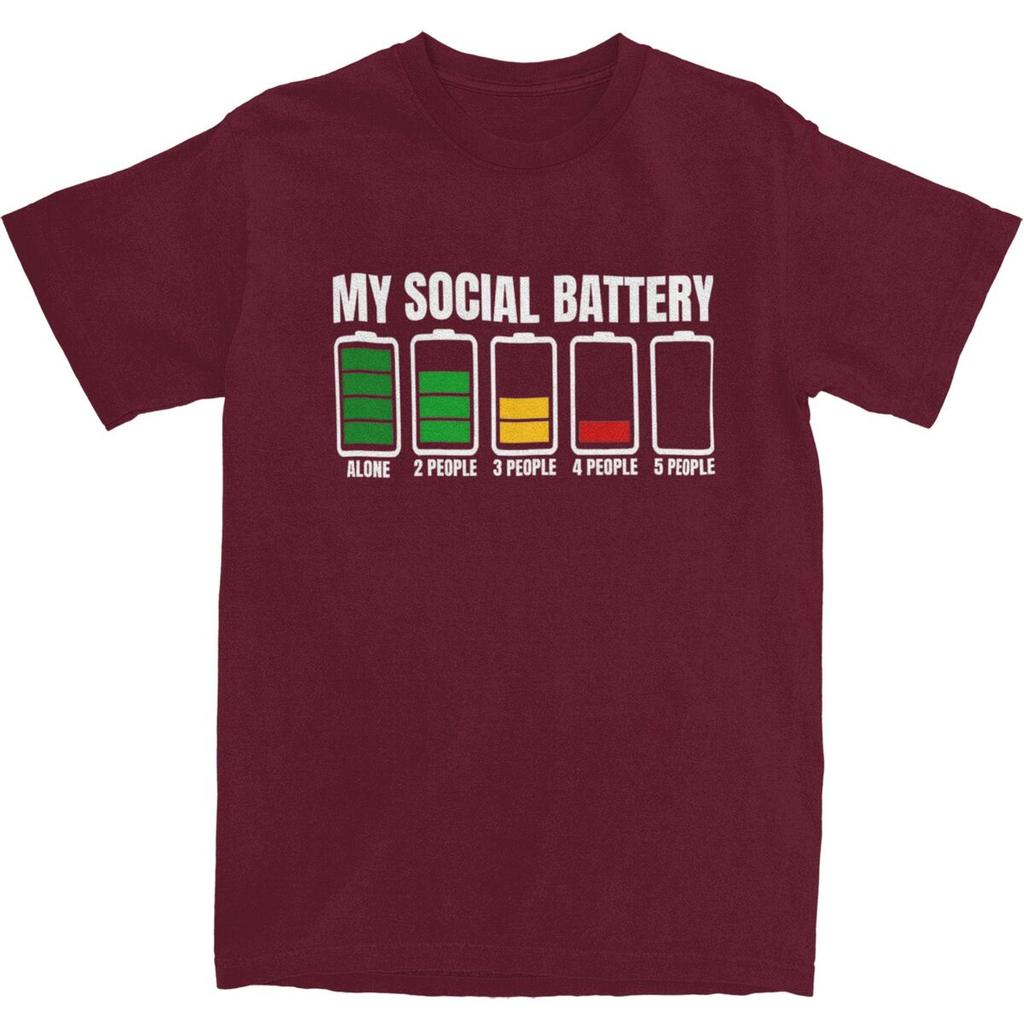 My Social Battery TShirt Summer Funny Introverted Memes T Shirts Cotton Harajuku Tee Shirt For Adult ShortSleeved Casual Tops
