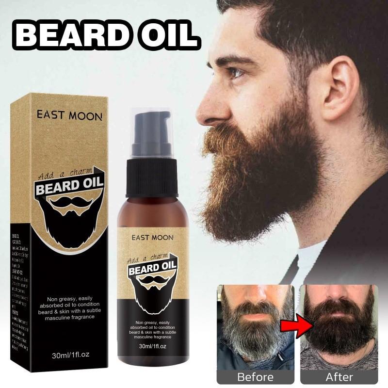 East Moon Men's Beard Care Oil For Luxurious Grooming Rich Moisturizing Blackening Treatment