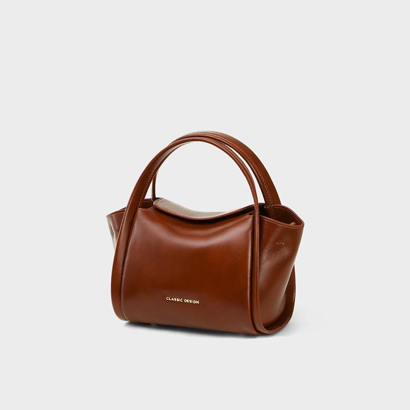 Vegetable basket bag women's new messenger bag autumn and winter women's bag leather bucket bag portable small bag
