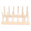 Bamboo Dish Plate Lightweight Portable Environmental Friendly   Pine Wood Dish Rack
