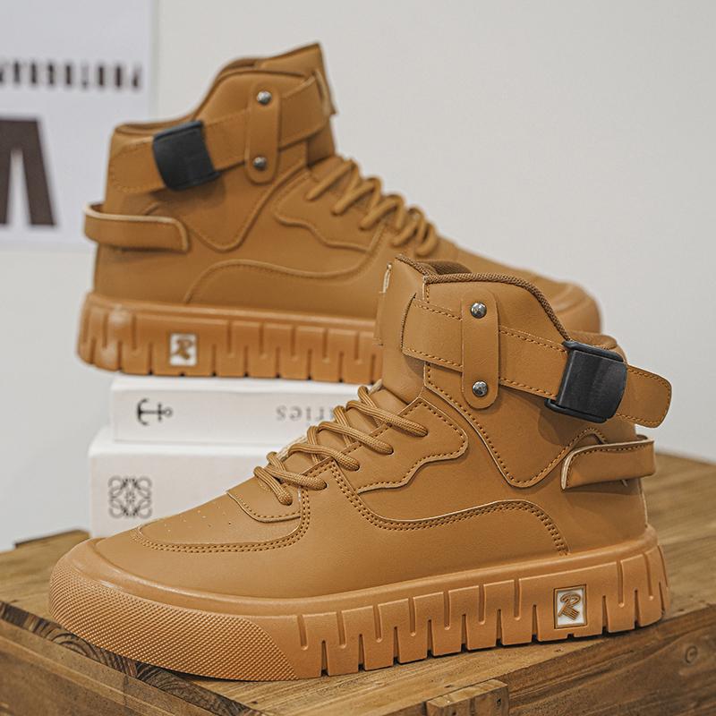 

Designer High Top Board Shoes for Men High Quality Men s Casual Shoes Fashion Versatile Sports Shoes Platform New Men Sneakers 39 жёлтый