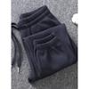 Spring Red Pure Cotton Casual Female Winter Fleece-Lined Track Pants