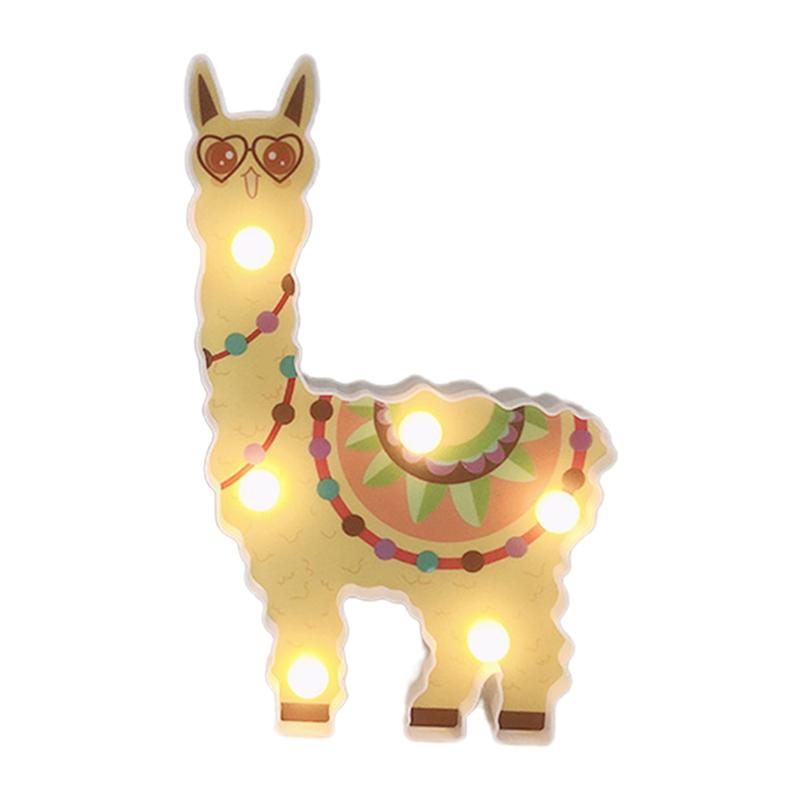 QOTSTEOS Veilleuse à Modeler D'alpaga Cadeau Pour Enfants, Lama Alpaga à Piles Lampe De Nuit Décorative Pour Décoration Murale De Table De Chevet