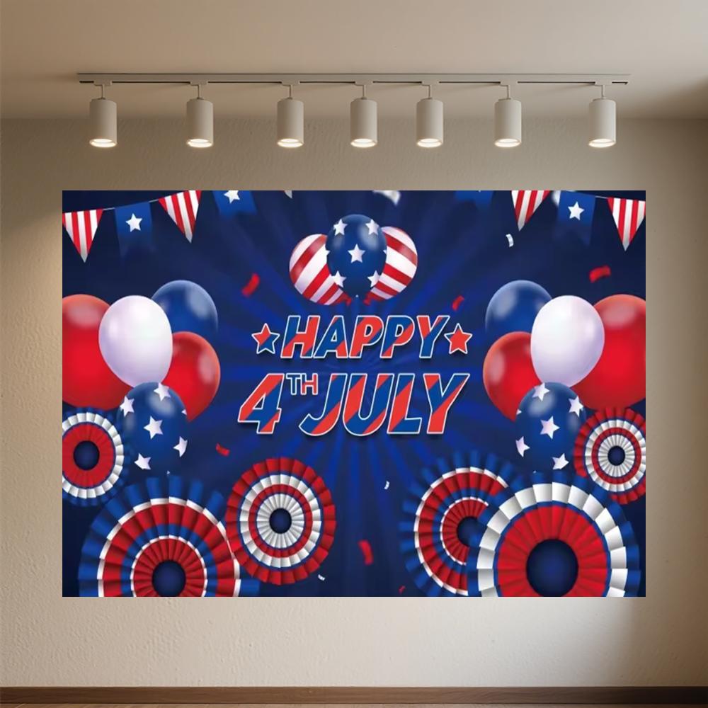 US July 4 Independence Day Background Celebration USA Flag 4th of July Independence Day Portrait Banner Decor Background Photo