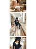 Elegant Slim-fit Floral U-neck Top for Women: Autumn/Winter Collection