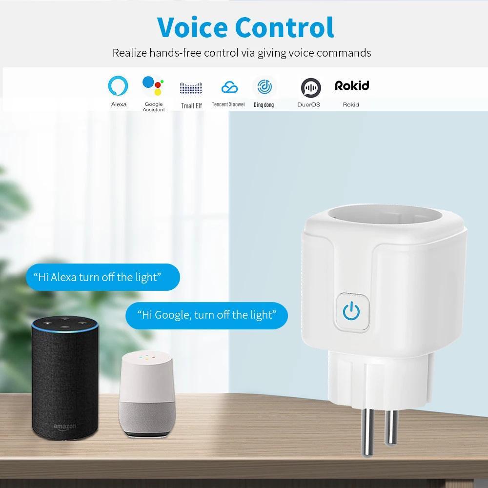 16A WiFi Smart Plug with Power Monitoring, Remote Control via Smart Living App, Compatible with Google Assistant and Alexa