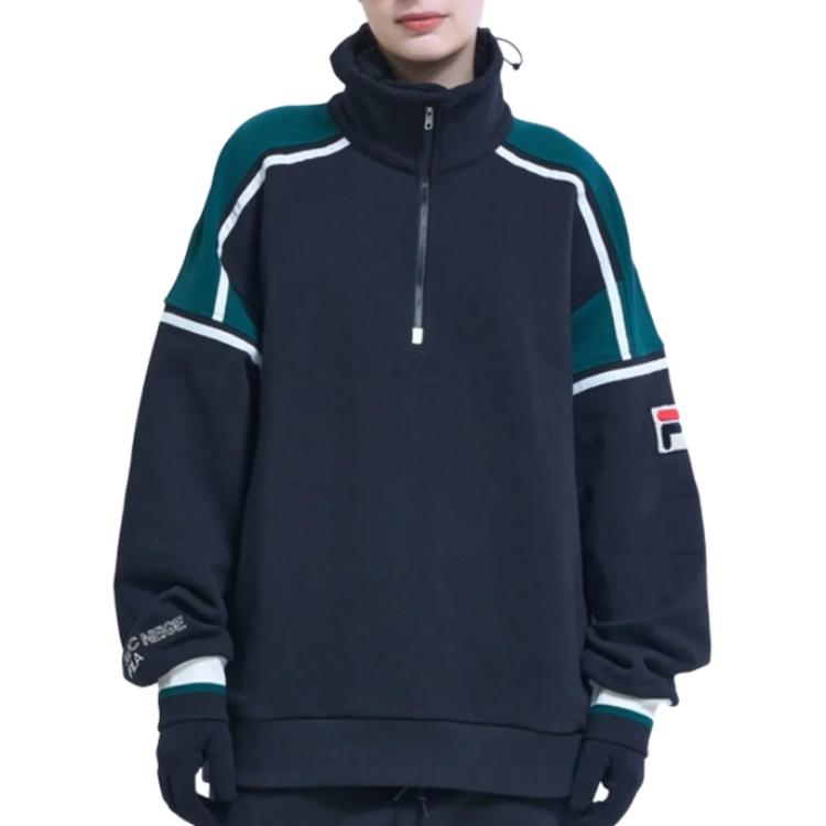 FILA Sweatshirts Unisex Black V neck Moderate Other FS2POE4121X-BLK