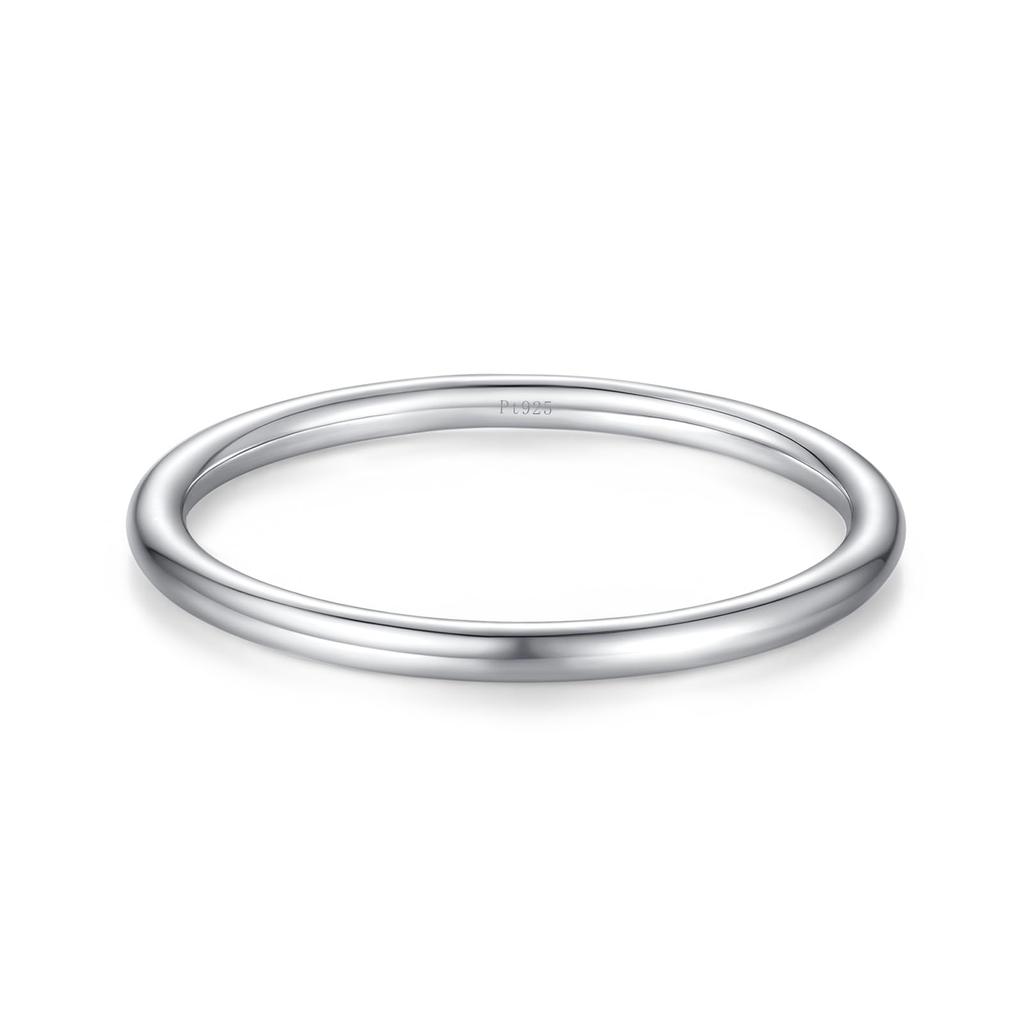 FANCIME Platinum Ring for Size Classic Engagement and Wedding Perfect for and Gift Wrapping Men, "Silent Love," 19, Band, Pt950, Simple, Sparkling,