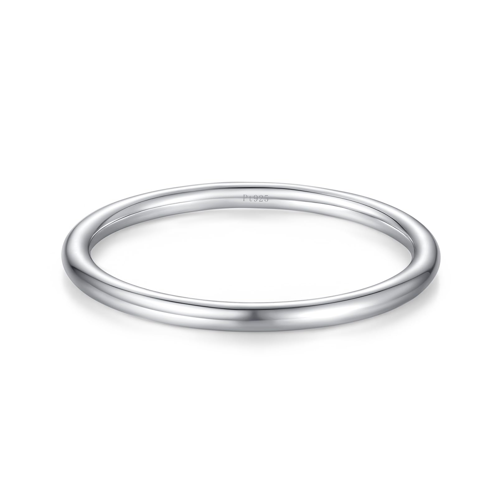 

FANCIME Platinum Ring for Size Classic Engagement and Wedding Perfect for and Gift Wrapping Men, Silent Love, 19, Band, Pt950, Simple, Sparkling,