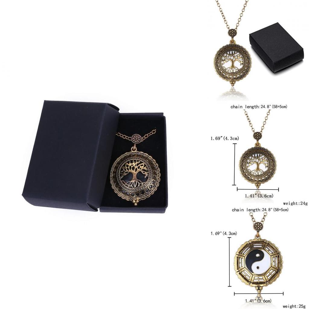 Vintage Magnifying Tree Pendant Necklace With Alloy Material For Stylish Women And Men