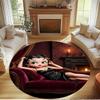 Betty Boop Print Round Rug, Washable Floor Carpet, For Entryway Dorm Laundry Room Office Study, Home Decor Birthday Christmas Gift