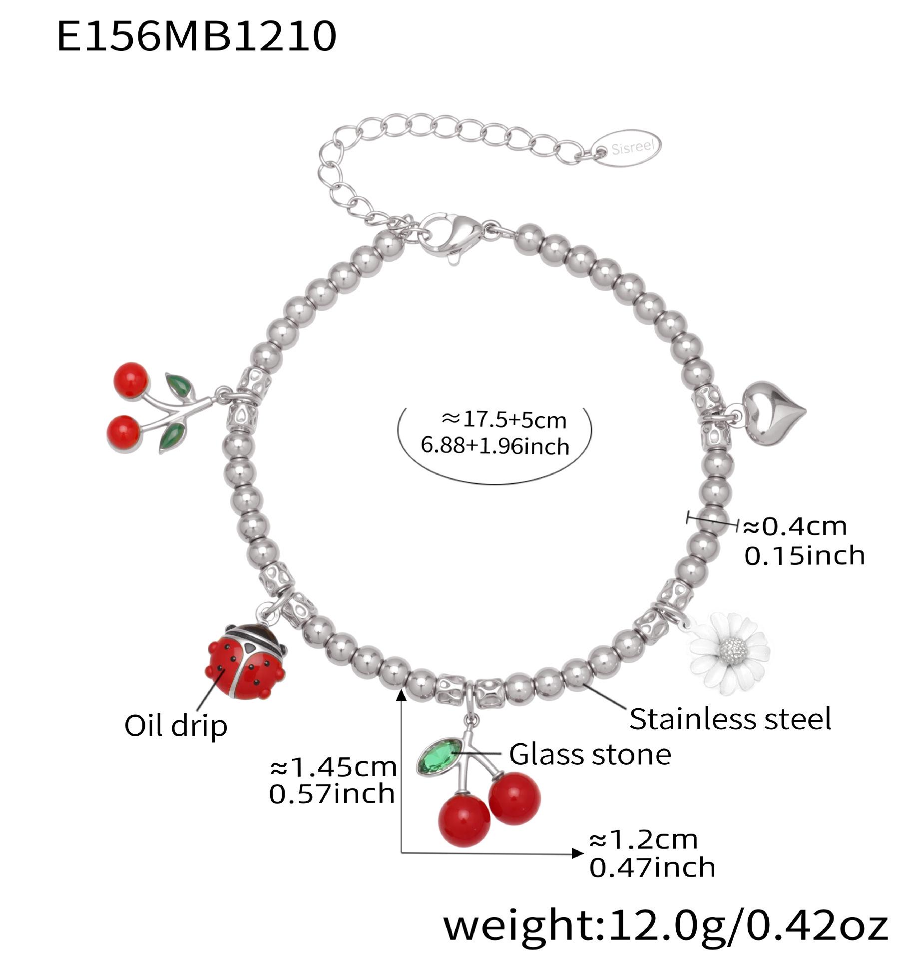 18K Gold Plated Cherry Blossom Pendant Bracelet: Stainless Steel, European & American Fashion, Versatile Luxury Jewelry