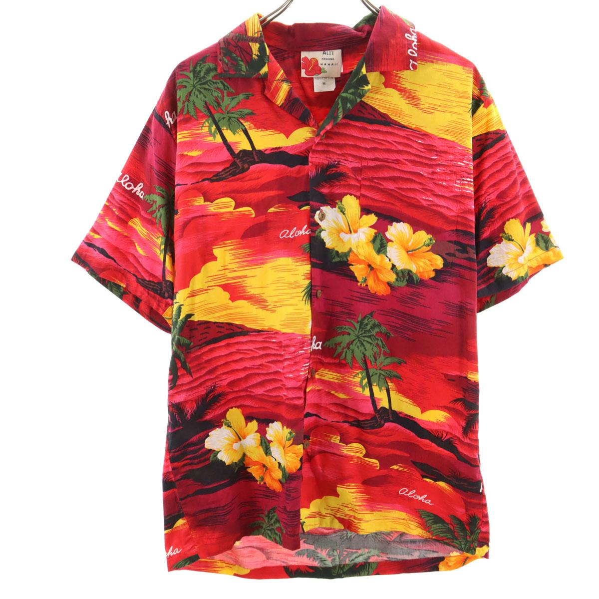 

ALI`I HAWAII Комбинезон с коротким рукавом, открытым воротником, рубашка Алоха, M, мужской, б/у