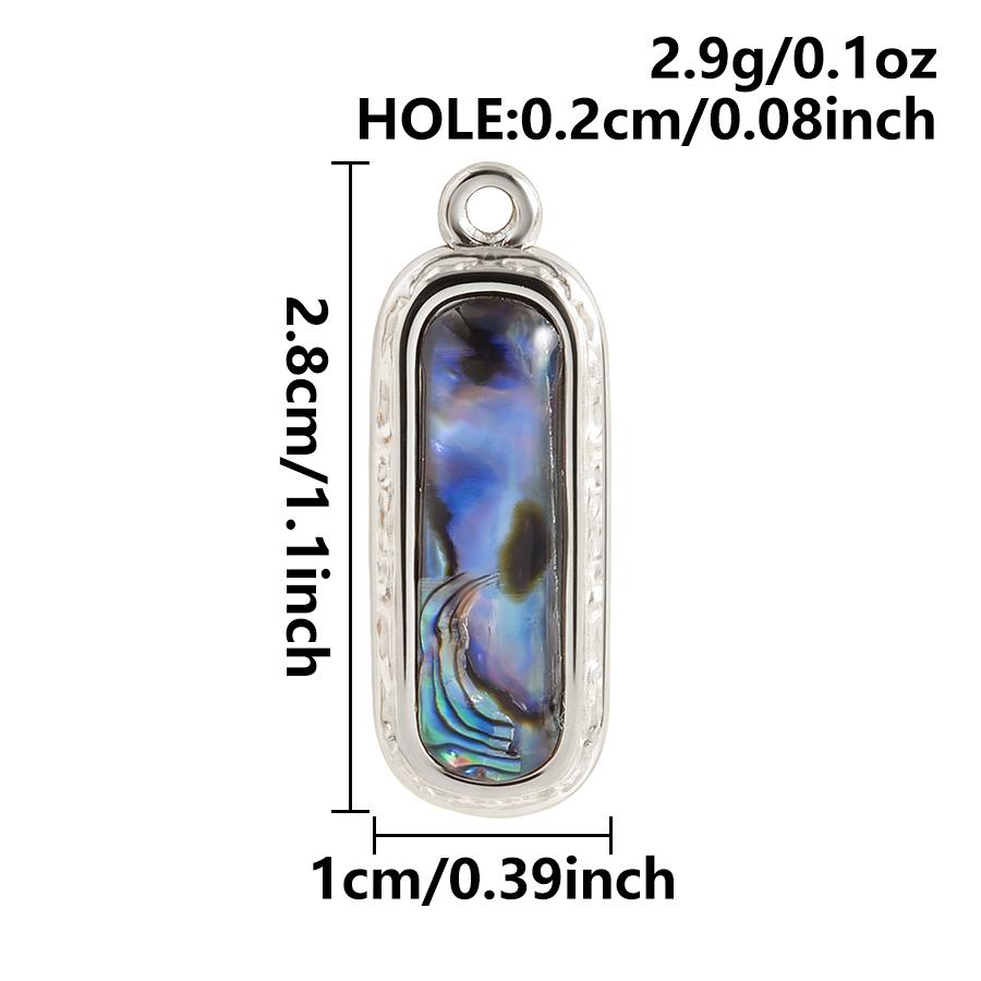 3pcs Geometric Charm Real Abalone Shell Stainless Steel Pendants For Jewelry Making Supplies Rectangle Round Pendant DIY Finding
