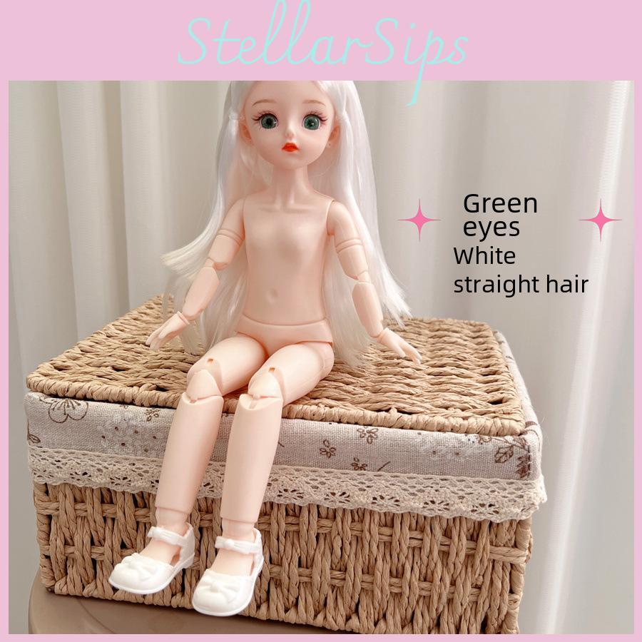 30cm Multi Kontaktlinsen Bjd Puppe Spielzeug Glattes Lockiges Haar Beweglichkeit Artikuliert